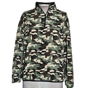 Camo Fleece Quarter Zip Pullover Size Small